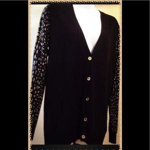 NWT Michael Kors black sweater cardigan size S